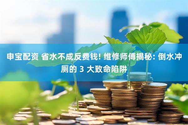 申宝配资 省水不成反费钱! 维修师傅揭秘: 倒水冲厕的 3 大致命陷阱