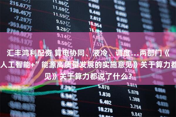 汇丰鸿利配资 算电协同、液冷、调度…两部门《关于推进“人工智能+”能源高质量发展的实施意见》关于算力都说了什么？